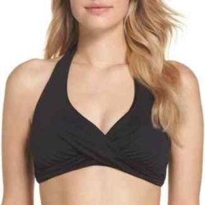 NWT Seafolly D Cup Twist Halter in Black